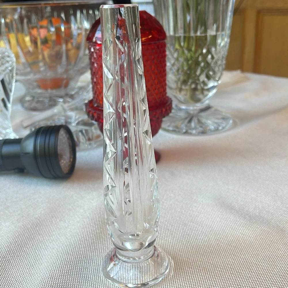 Elegant Vintage Clear Waterford  Crystal Vase 7”